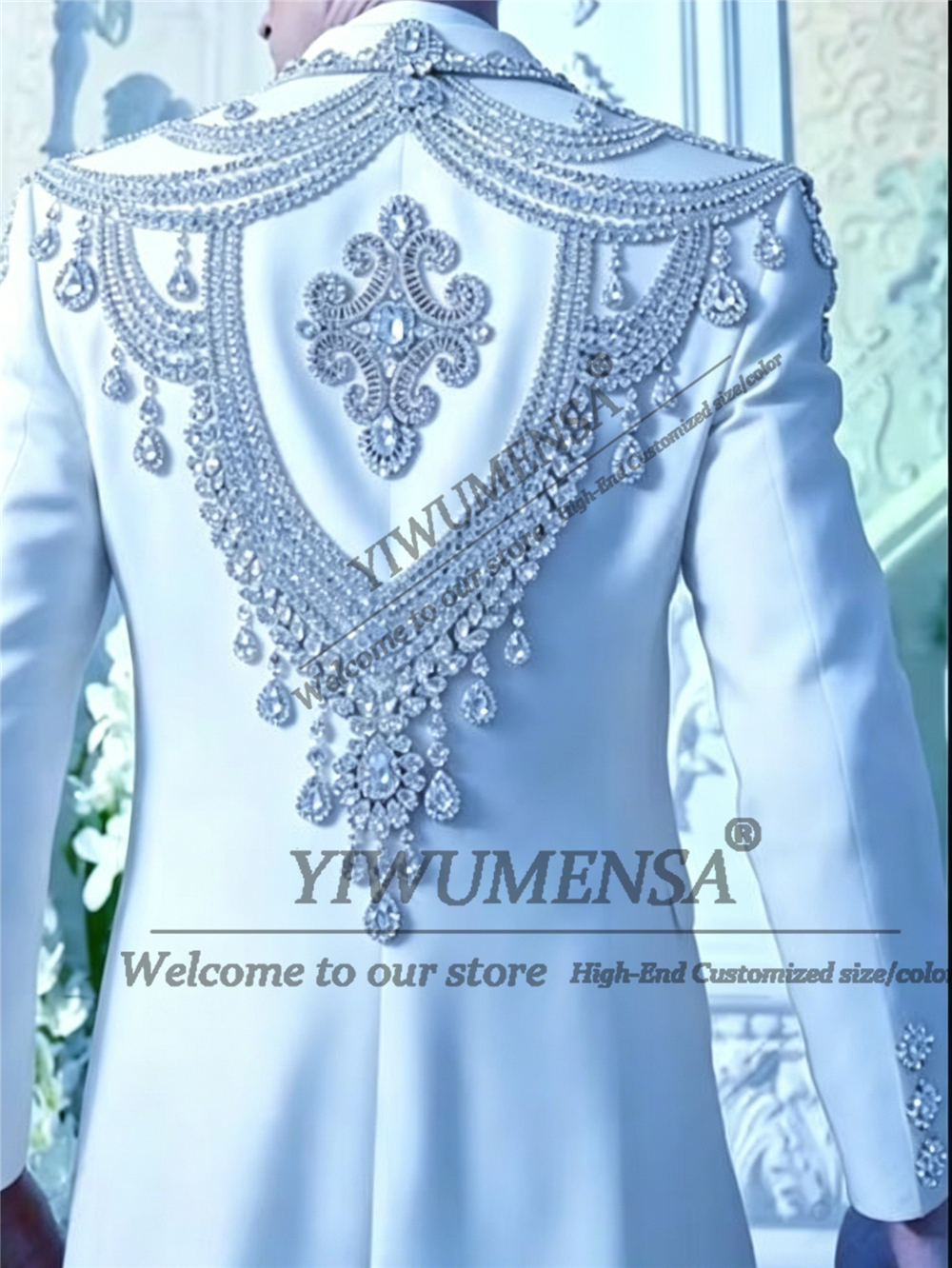 Men Formal Wear For Wedding - Male Fashion Beading Crystals Suits Men