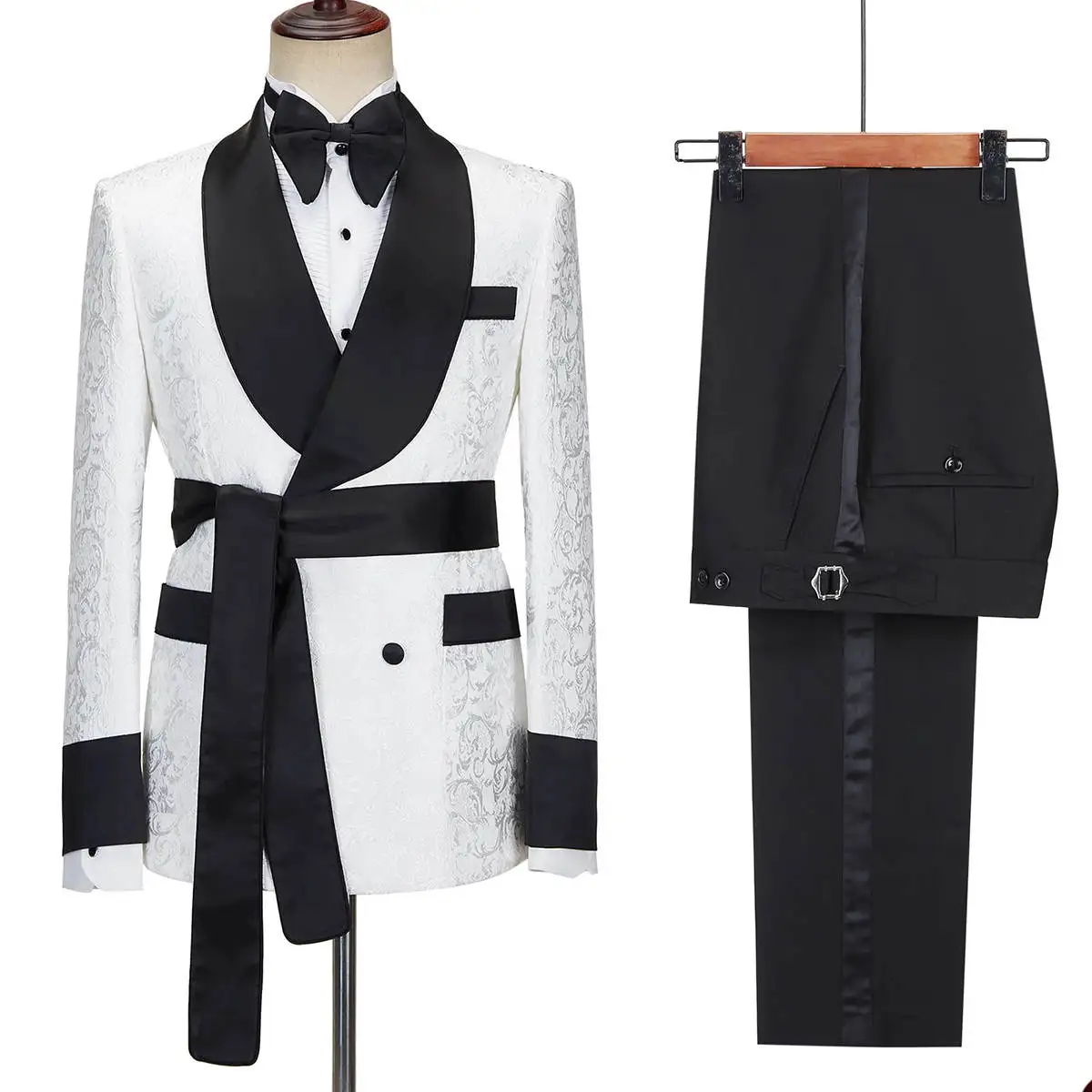 Men Formal Wear Design - Latest Design Men's White Floral 2-Piece