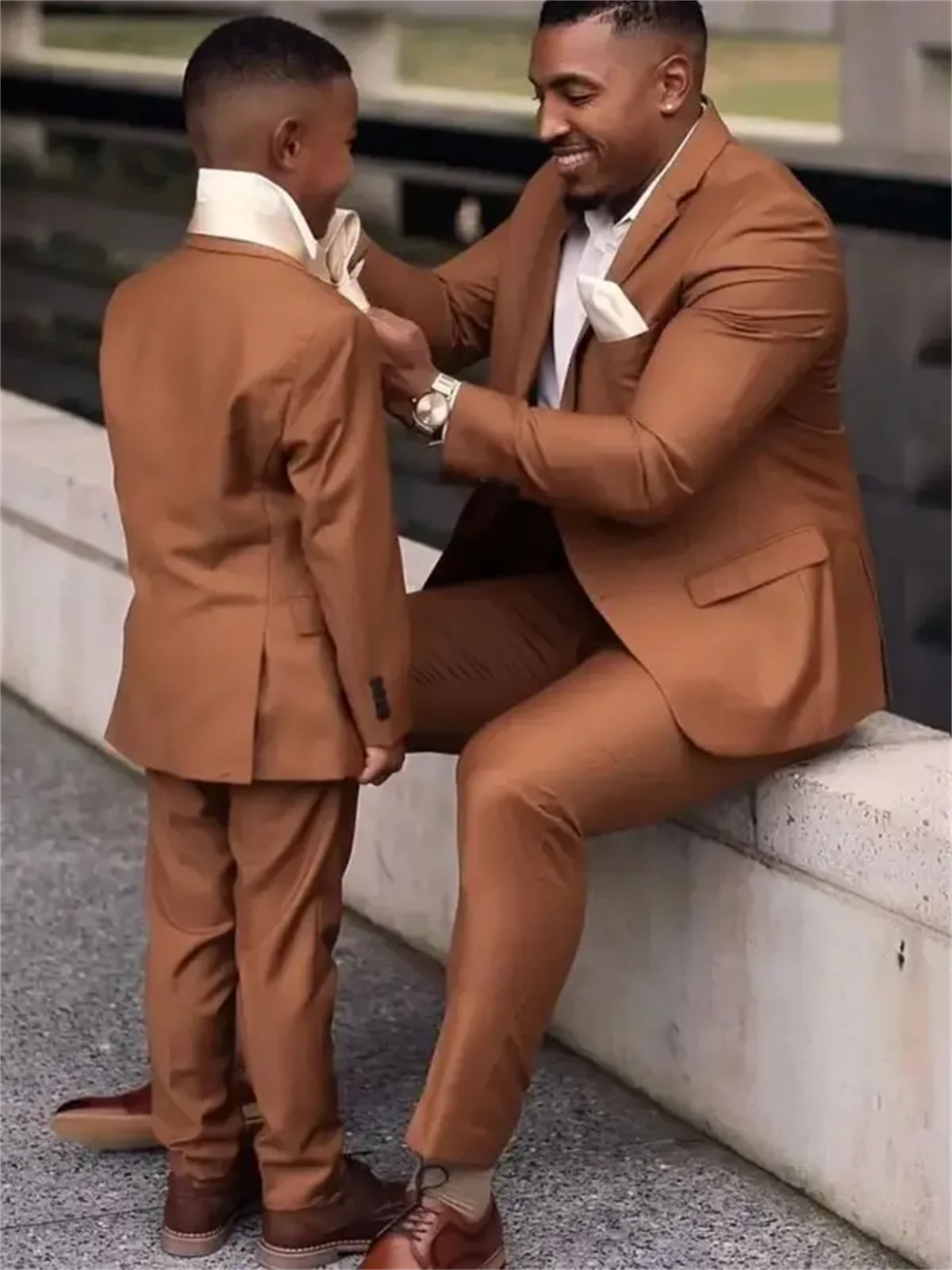 Men Formal Wear Jacket - 2 Pieces Dark Brown Men Suits