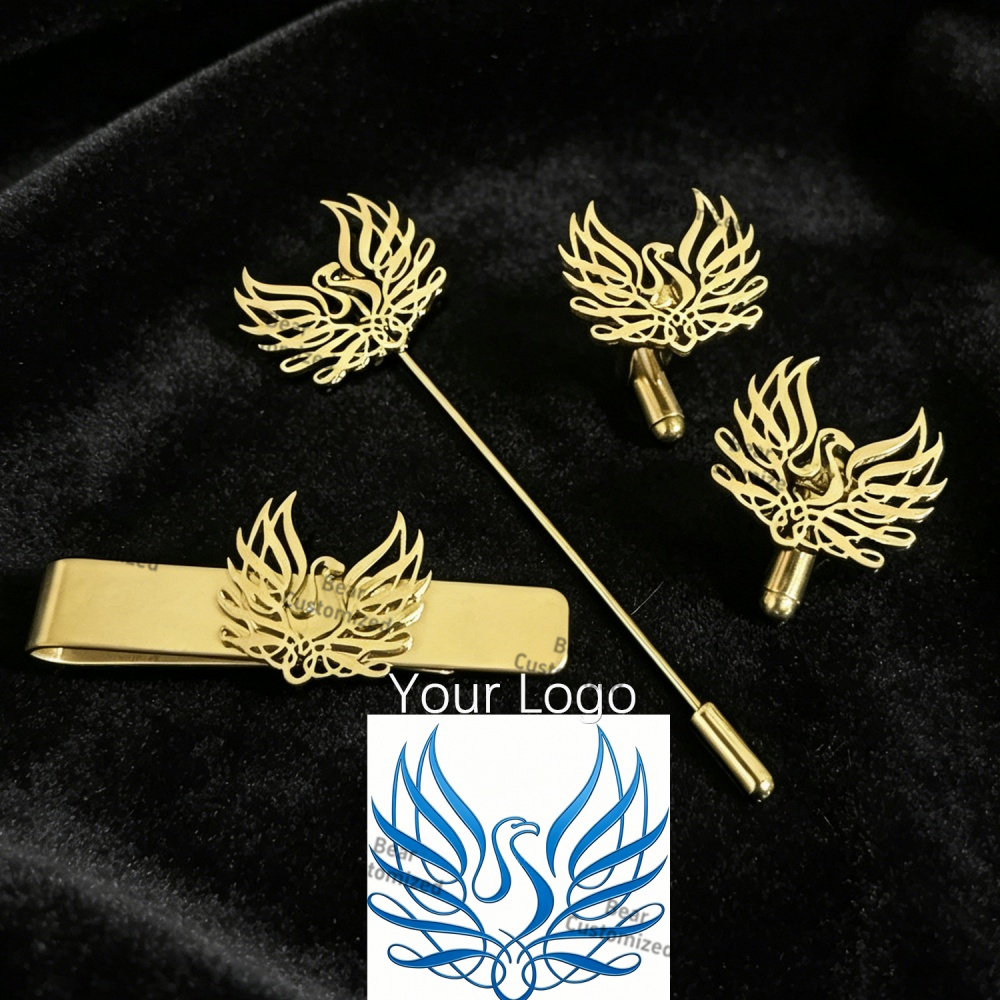 Men Formal Wear For Wedding - Custom Cufflink Tie Set Bar Personalized