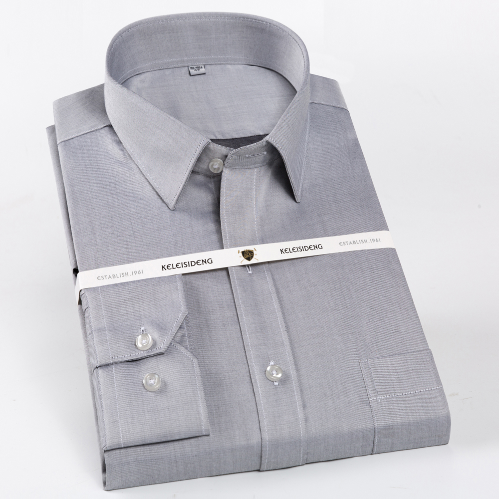 Men Formal Office Wear Shirts - Wrinkle-Free 100% Cotton Men's Spread Collar