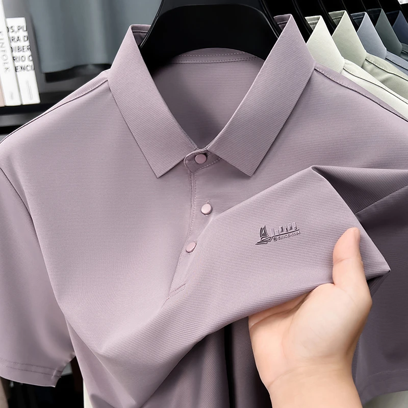 Men Formal Office Wear Shirts - Men's Business Casual Polo Shirts Short