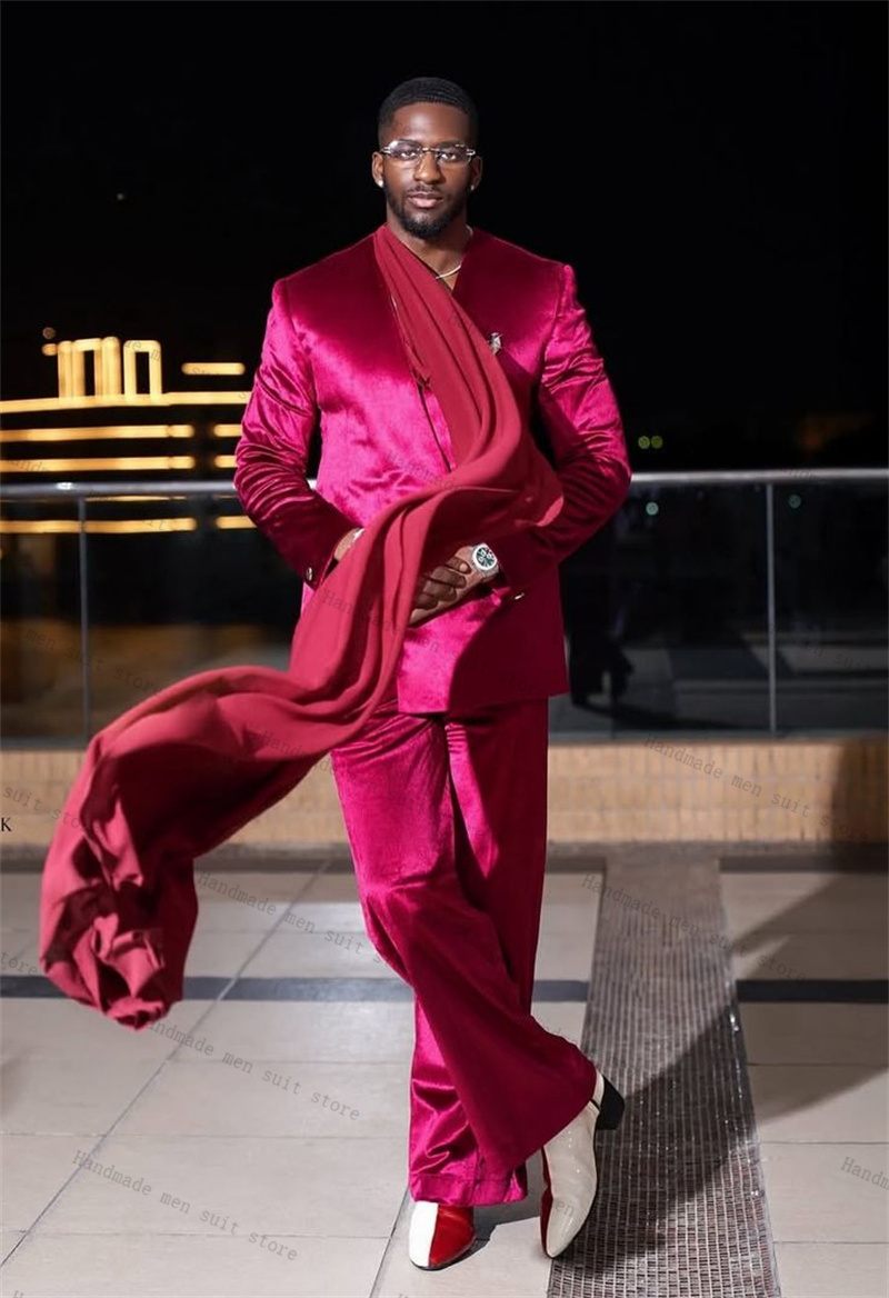 Pink Satin Men Suit Set 2 Piec - Men Formal Wear With Scarf recensie en prijs