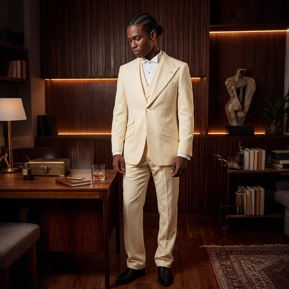 Formal Men's Cream 3Piece Suit - Men Formal Wear Jacket recensie en prijs