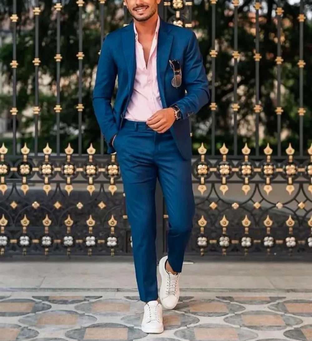 Blue/Green/Champagne Notch Lap - Men Formal Wear Green recensie en prijs