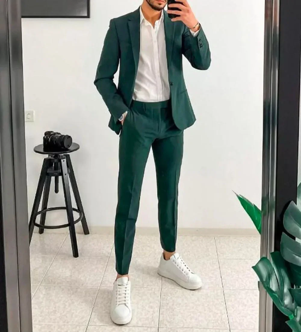 Blue/Green/Champagne Notch Lap - Men Formal Wear Green recensie en prijs