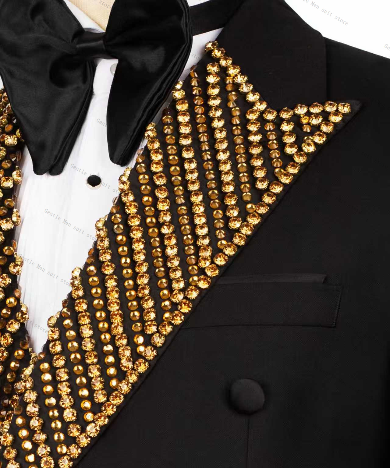 Golden Beaded Men Suit Set 2 P - Formal Wear For Men Black Suit recensie en prijs