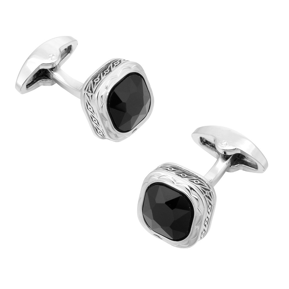 Black Gemstone French Cufflink - Dress Shirt French Cuff recensie en prijs
