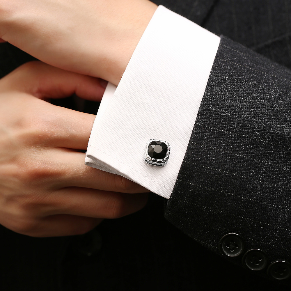 Black Gemstone French Cufflink - Dress Shirt French Cuff recensie en prijs