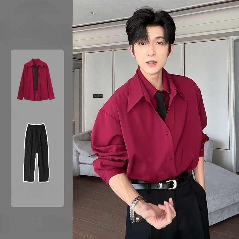 Men's Patchwork Long Sleeve Sh - Men Formal Office Wear Shirts recensie en prijs