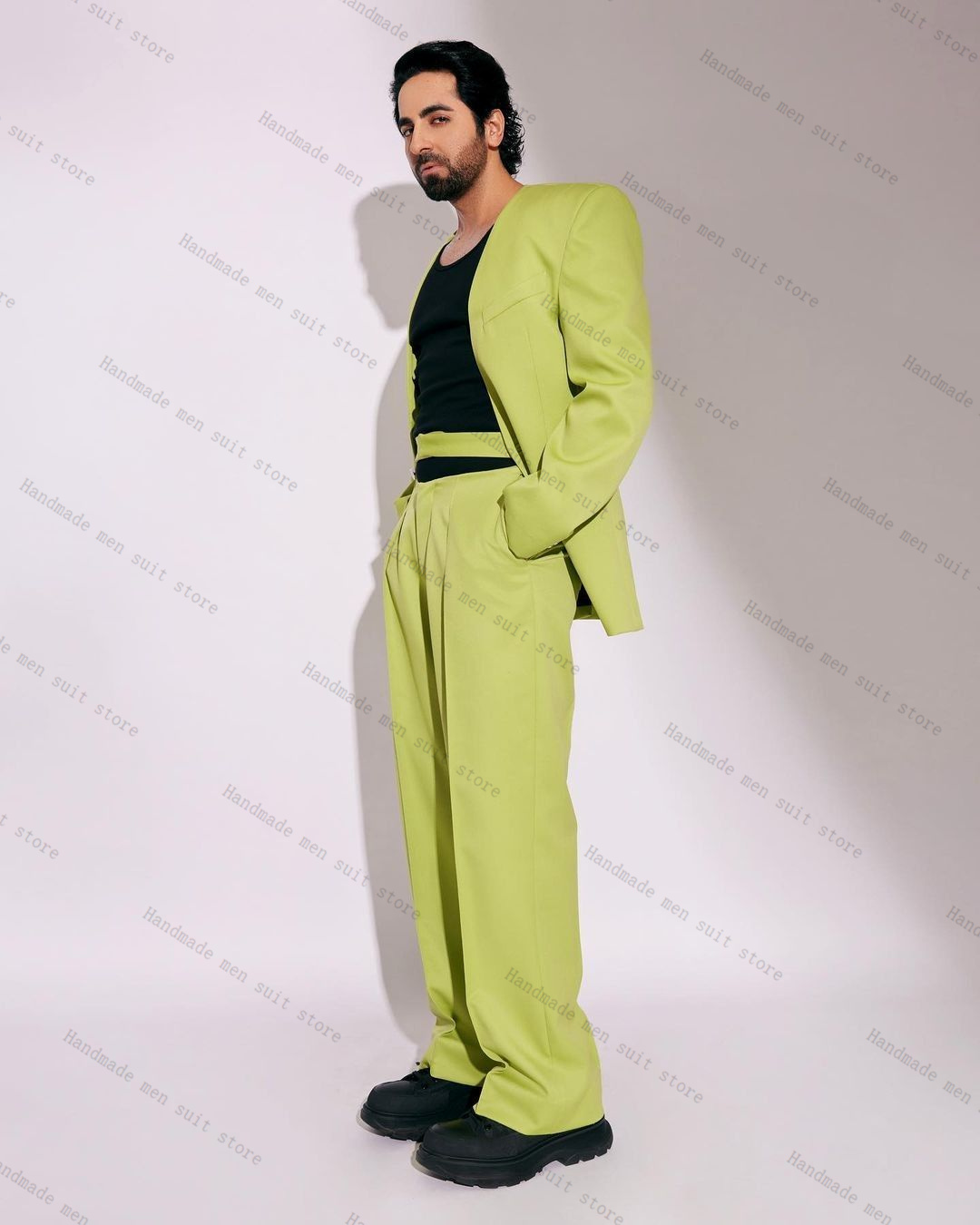 Fashion Green Men Suit Set 2 P - Men Formal Wear Green recensie en prijs