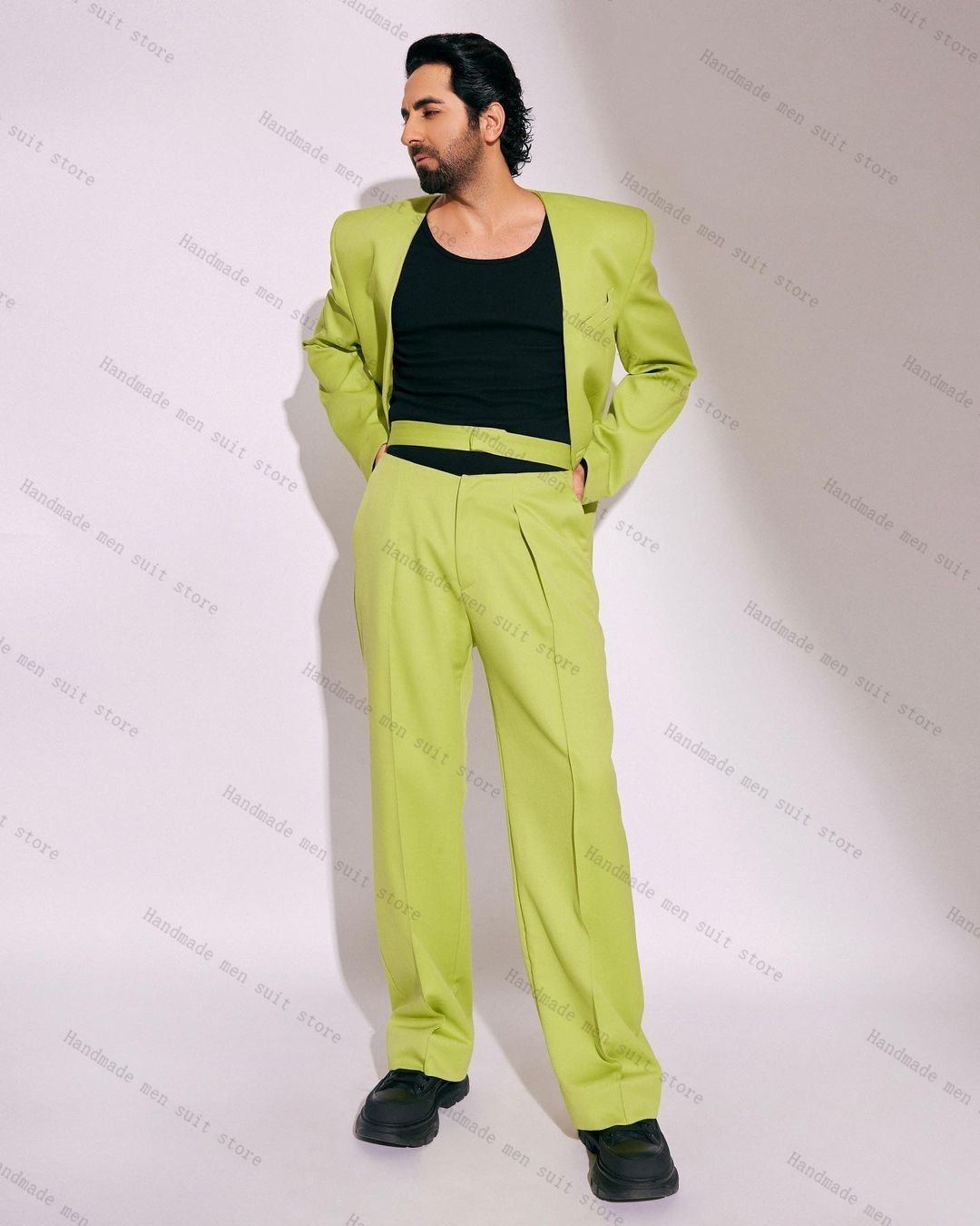 Fashion Green Men Suit Set 2 P - Men Formal Wear Green recensie en prijs