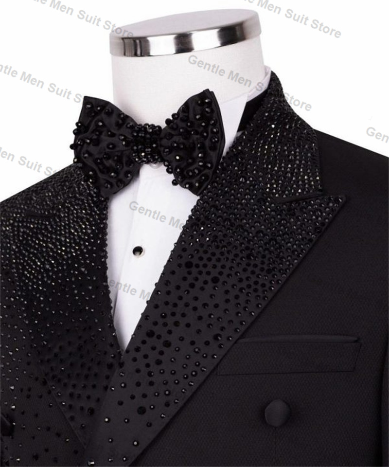 Black Luxury Crystals Men Suit - Formal Wear For Men Black Suit recensie en prijs