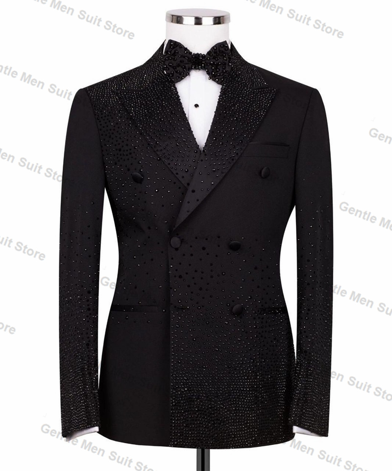 Black Luxury Crystals Men Suit - Formal Wear For Men Black Suit recensie en prijs