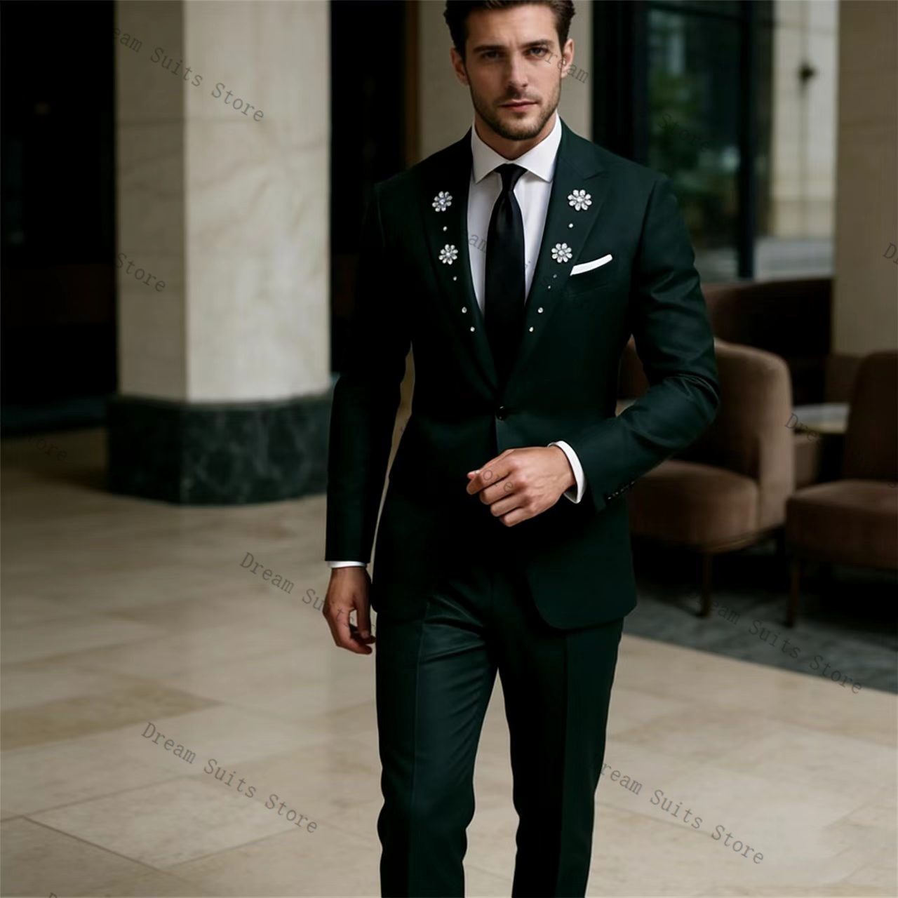 Crystals Men Suit Set 2 Pcs Gr - Men Formal Wear Green recensie en prijs