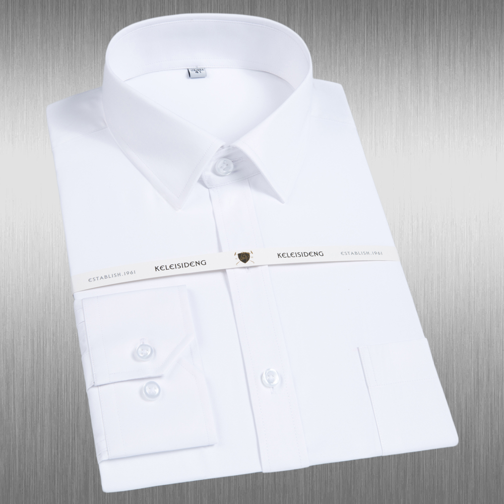 White Solid Color Men's Long S - Men Formal Office Wear Shirts recensie en prijs