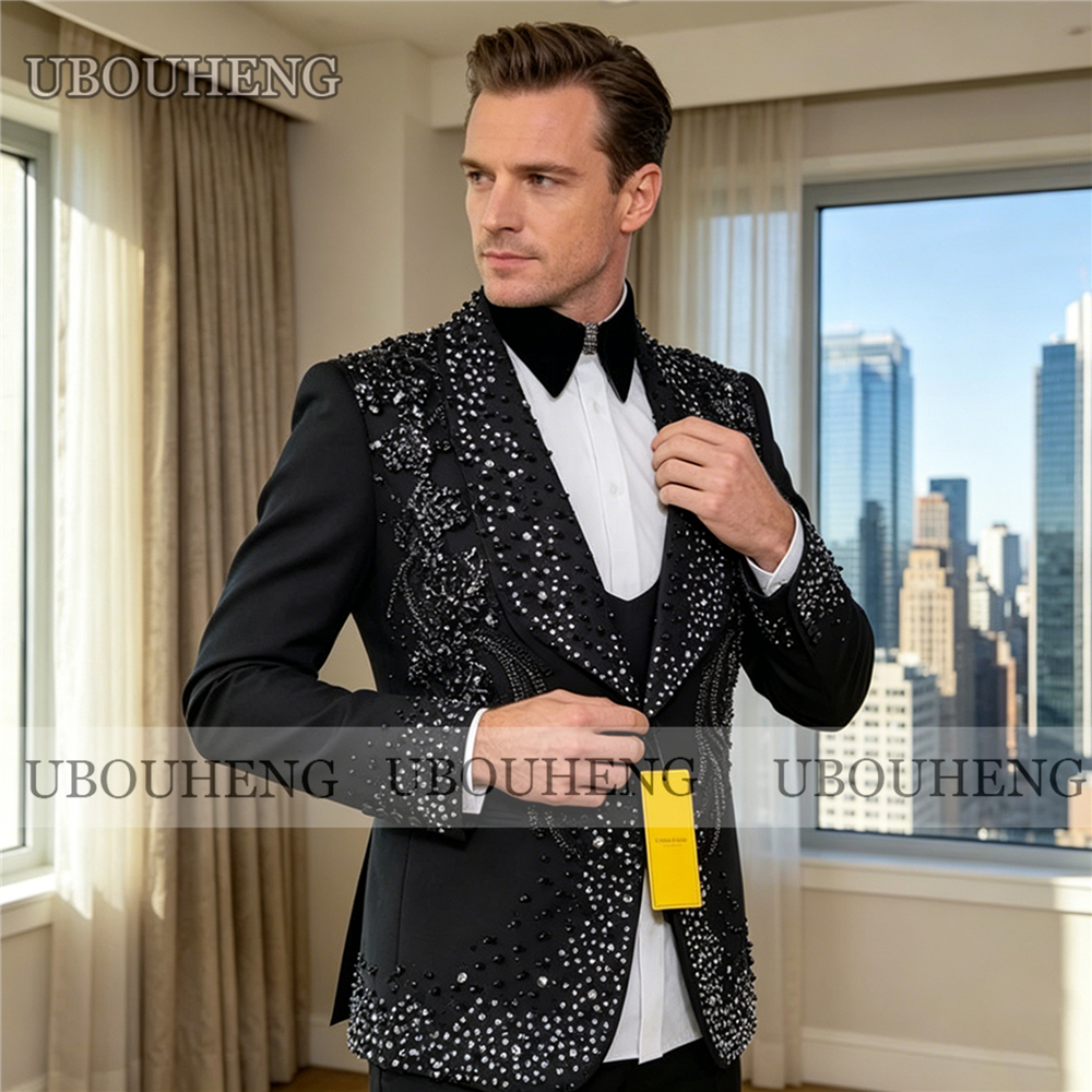 Luxury 3 Piece Men Suit Black  - Formal Wear For Men Black Suit recensie en prijs