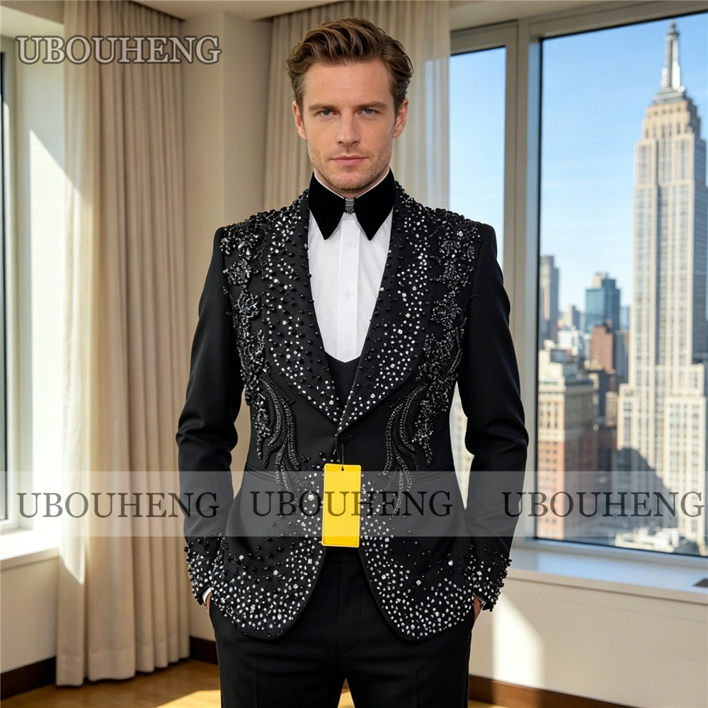 Luxury 3 Piece Men Suit Black  - Formal Wear For Men Black Suit recensie en prijs
