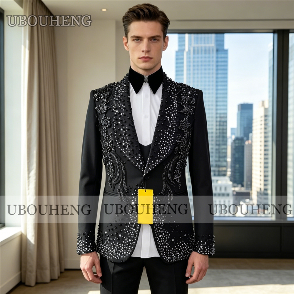 Luxury 3 Piece Men Suit Black  - Formal Wear For Men Black Suit recensie en prijs