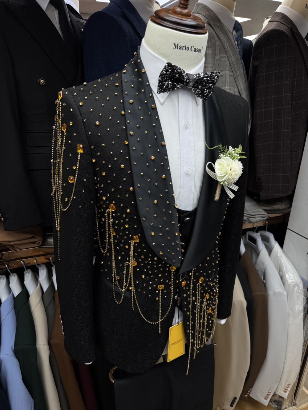 New Golden Beaded Tassel Suit  - Men Formal Wear For Wedding recensie en prijs