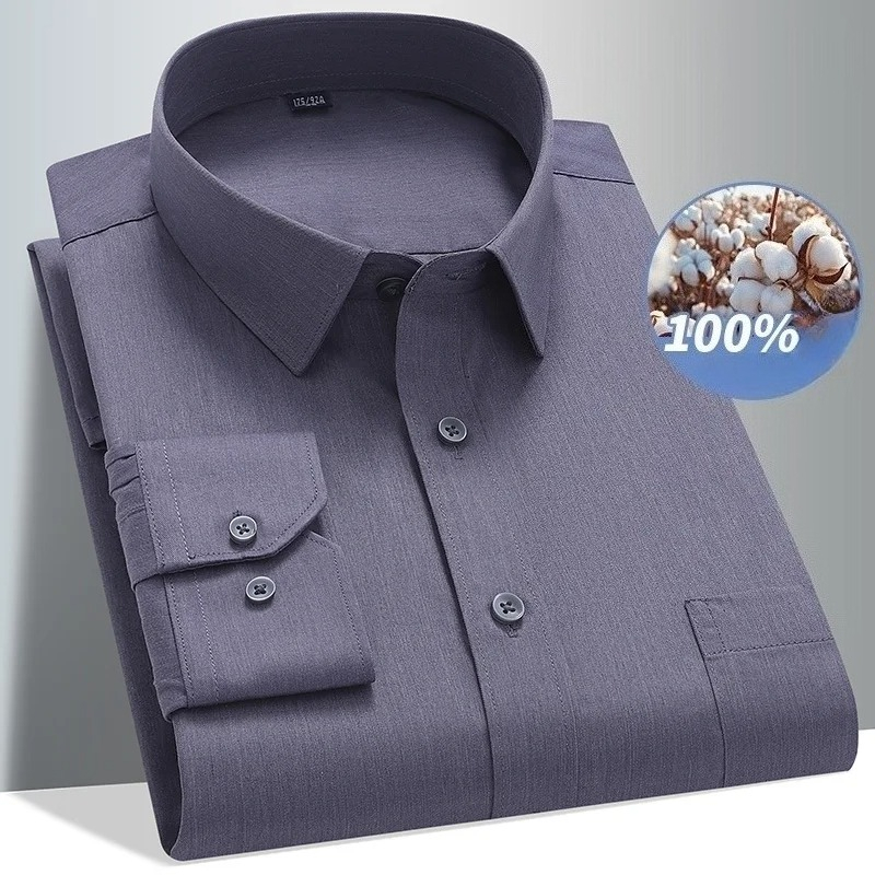 8XL 100 Cotton Long Sleeve Shi - Men Formal Office Wear Shirts recensie en prijs