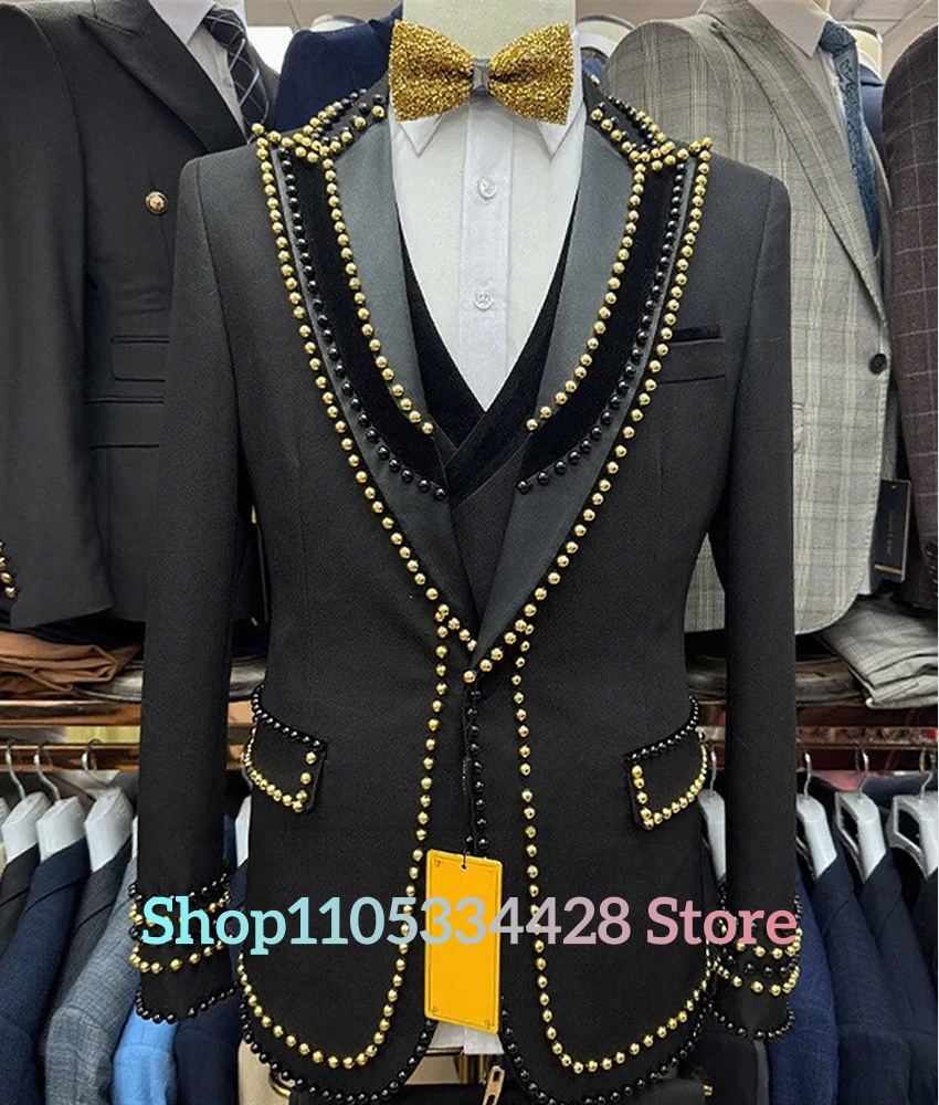 Temperament Men's 3-Piece Bead - Formal Wear For Men Black Suit recensie en prijs