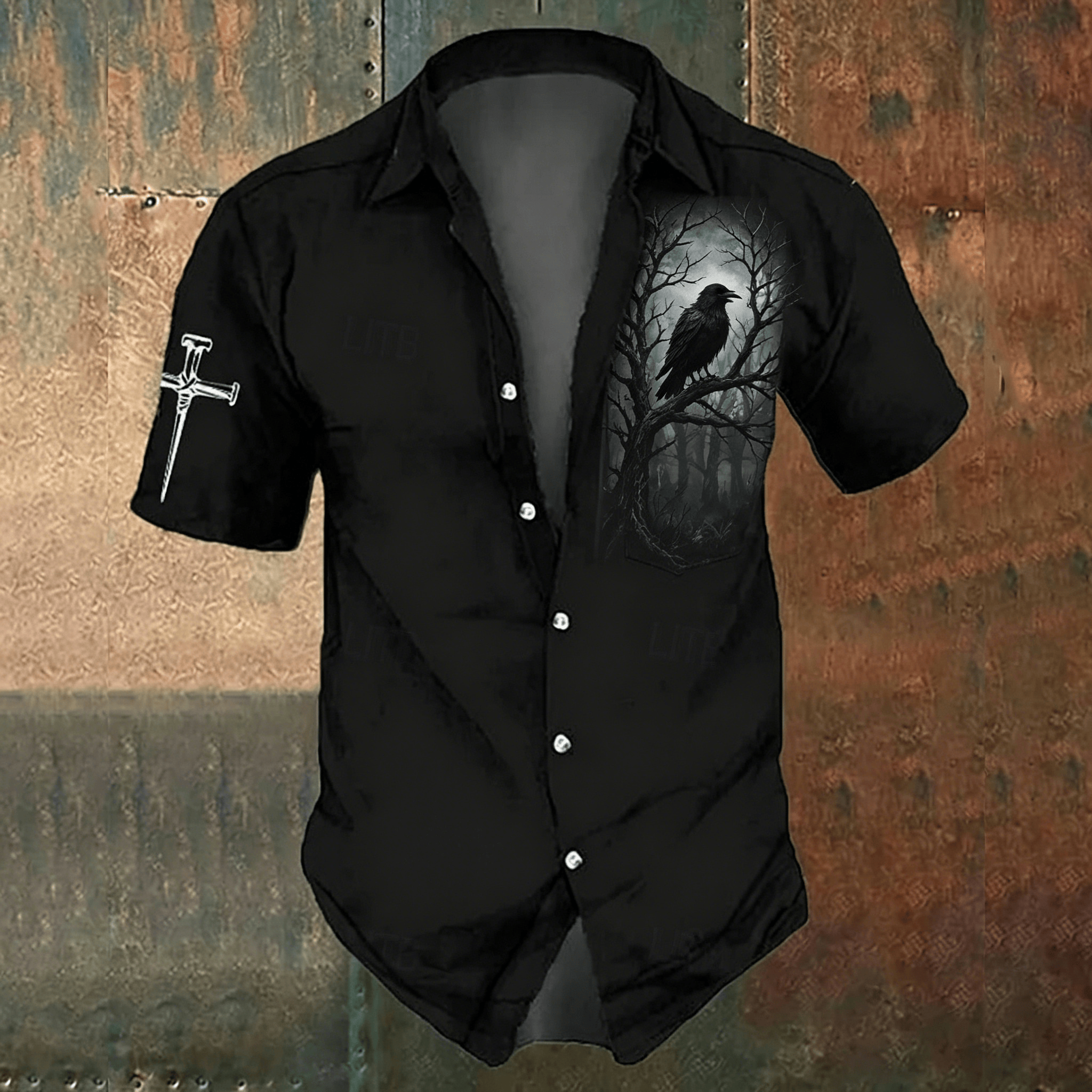 Men's Black Cross Print Casual - Men'S Gothic Formal Wear recensie en prijs