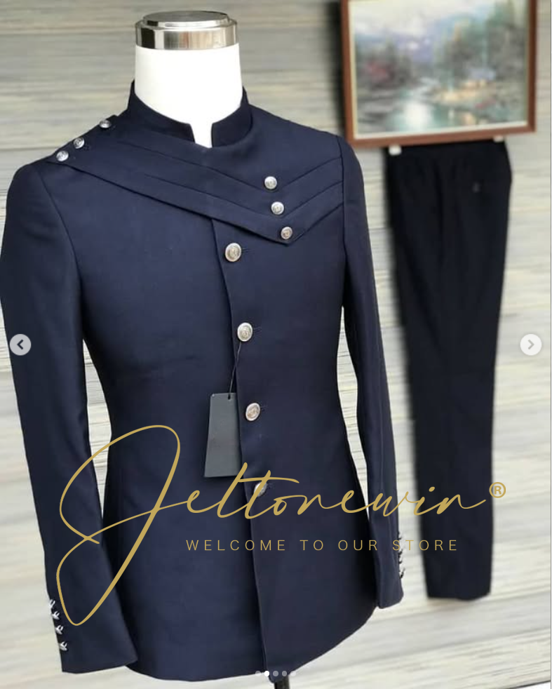Men's Navy Blue Suit Set with  - Men Formal Wear Design recensie en prijs