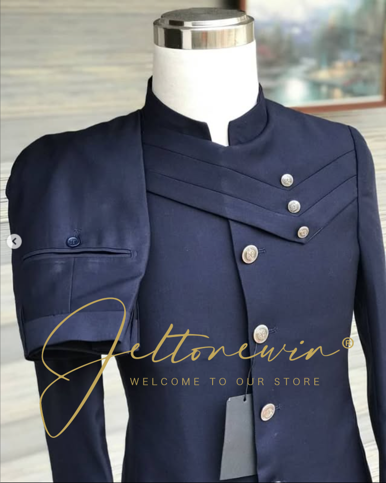 Men's Navy Blue Suit Set with  - Men Formal Wear Design recensie en prijs