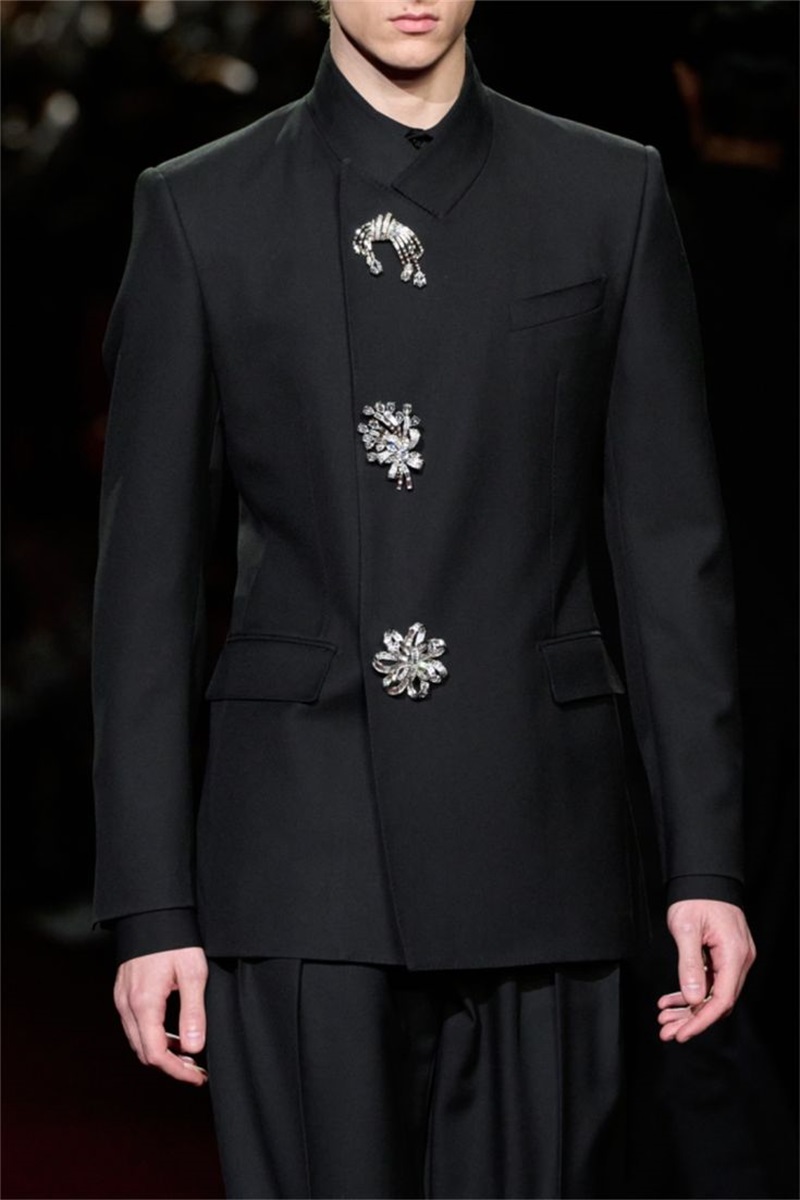 Black Crystals Men Suit Set 2  - Formal Wear For Men Black Suit recensie en prijs