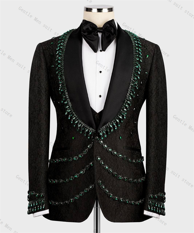 Luxury Crystals Men Suit Set 2 - Formal Wear For Men Black Suit recensie en prijs