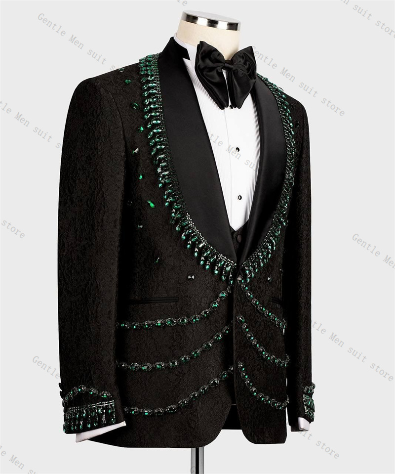 Luxury Crystals Men Suit Set 2 - Formal Wear For Men Black Suit recensie en prijs