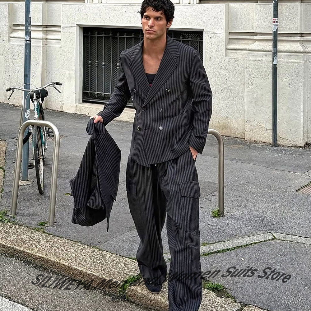 Elegant Man Suit Pinstripe Dou - Men Formal Wear Jacket recensie en prijs