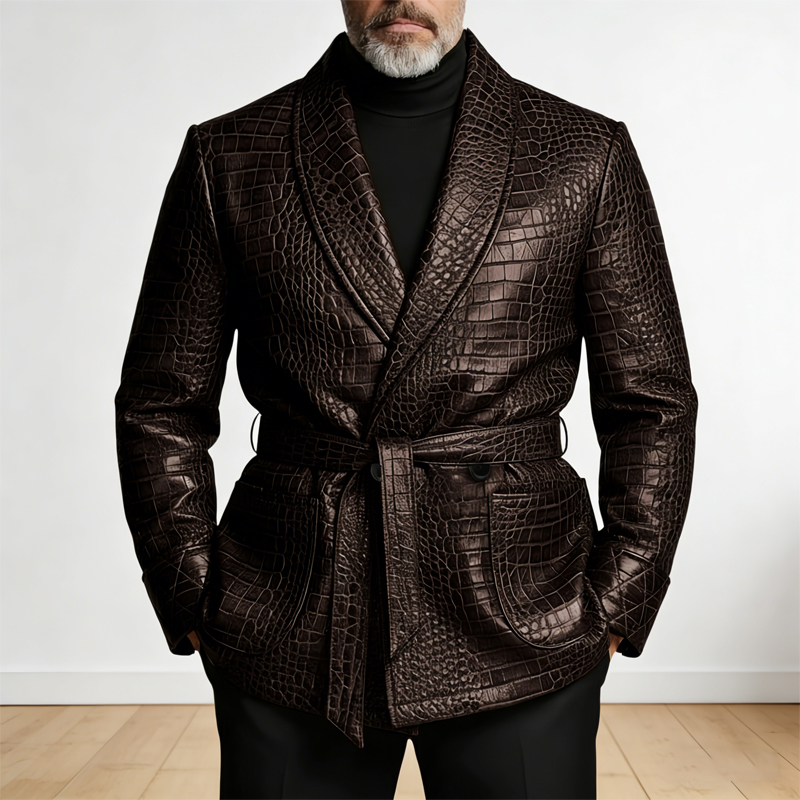  Men's Crocodile Pattern Leat - Men Formal Wear Jacket recensie en prijs