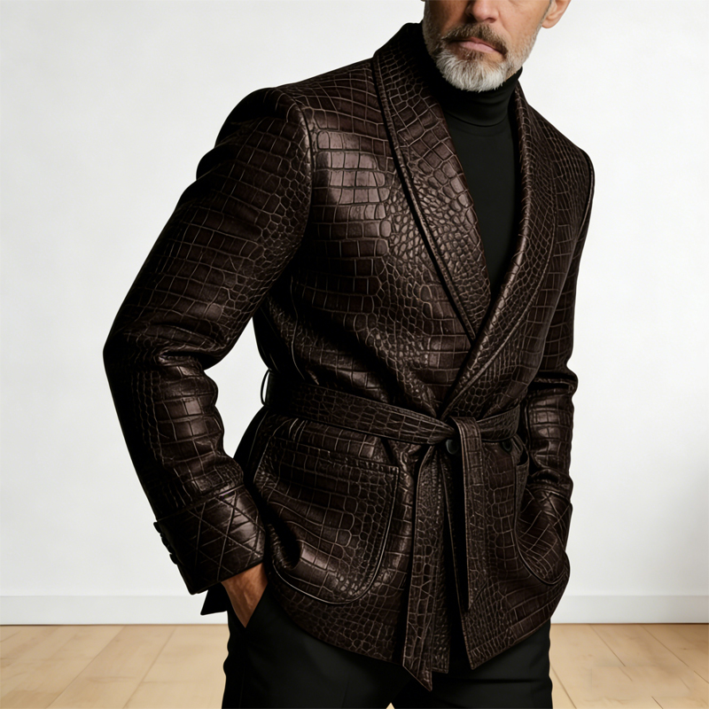  Men's Crocodile Pattern Leat - Men Formal Wear Jacket recensie en prijs