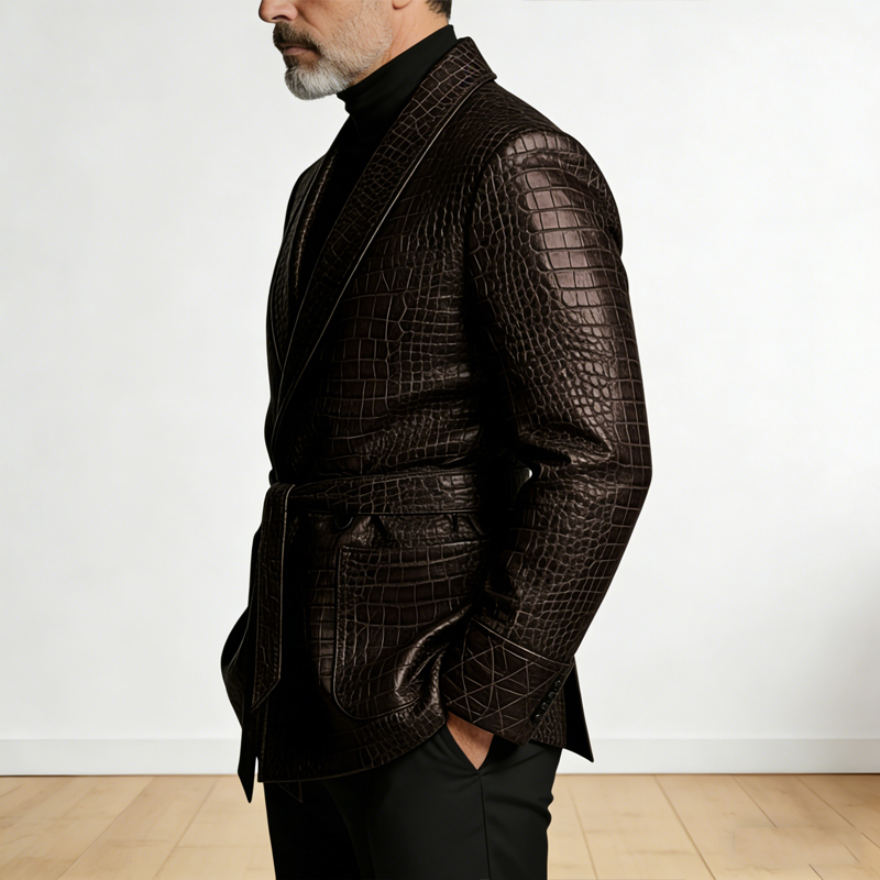  Men's Crocodile Pattern Leat - Men Formal Wear Jacket recensie en prijs