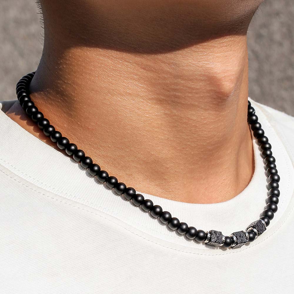Black Onyx Beaded Choker Neckl - Men'S Gothic Formal Wear recensie en prijs