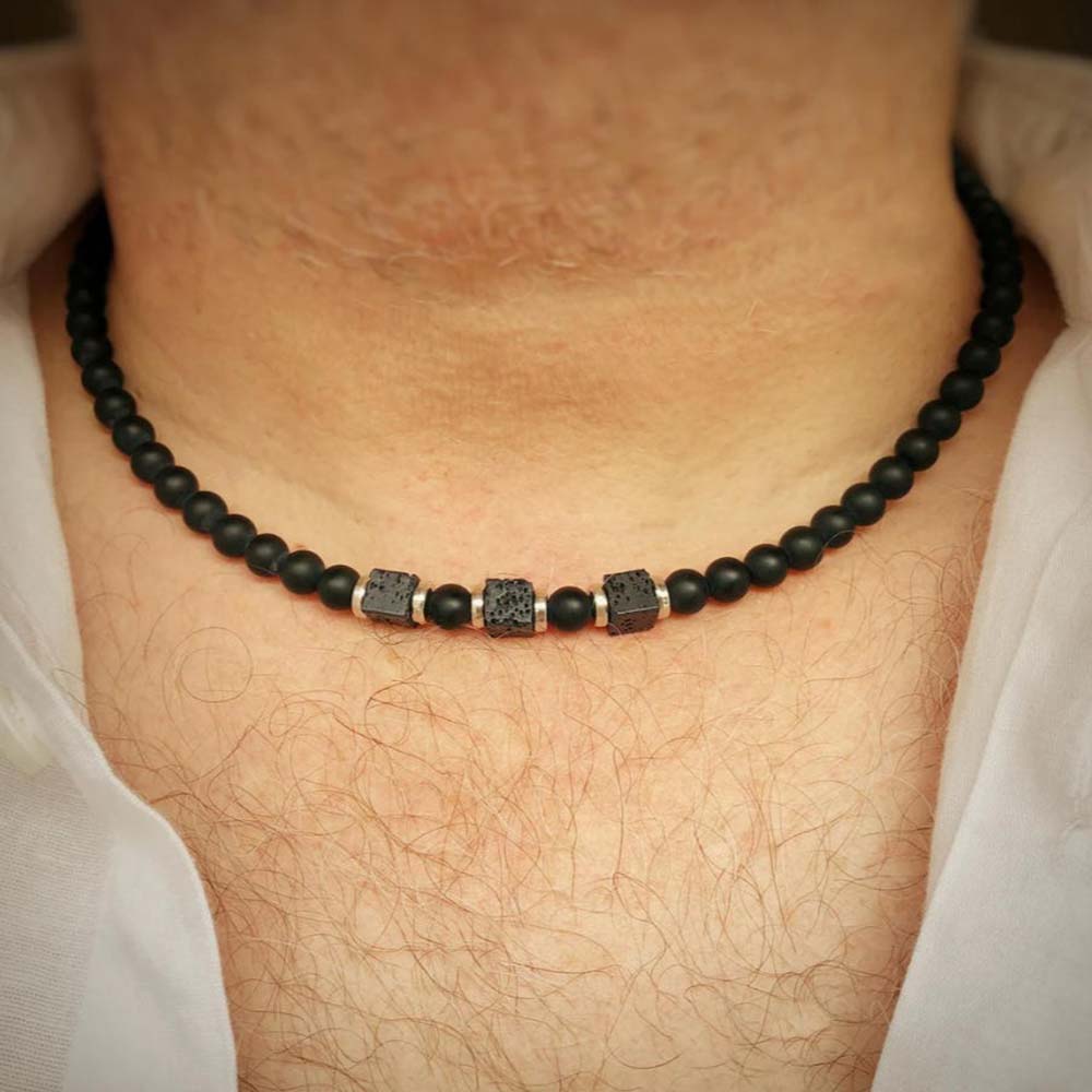 Black Onyx Beaded Choker Neckl - Men'S Gothic Formal Wear recensie en prijs