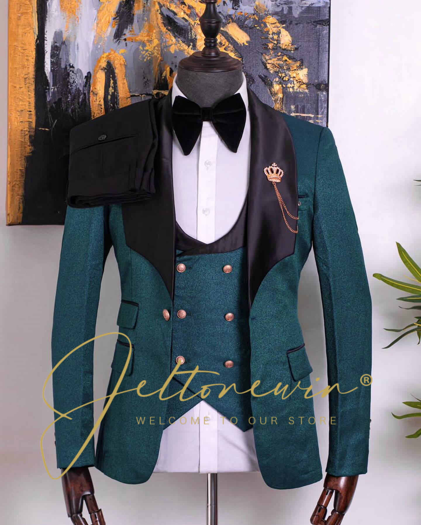 Men's Green Three Piece Tuxedo - Men Formal Wear Green recensie en prijs