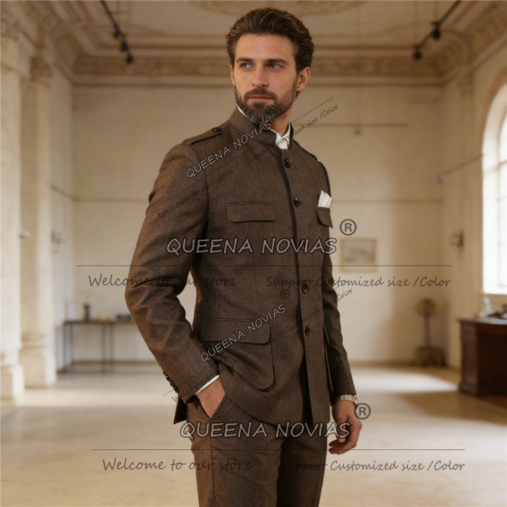 Classic Brown Suits Men Safari - Men Formal Wear Jacket recensie en prijs