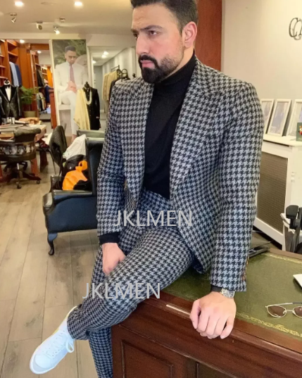 Houndstooth Mens Suits 2PCS We - Men Formal Wear Jacket recensie en prijs