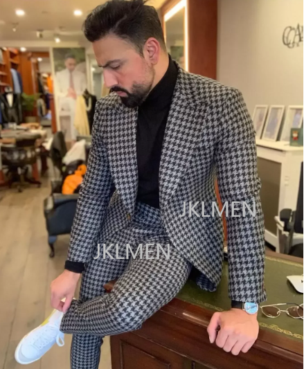 Houndstooth Mens Suits 2PCS We - Men Formal Wear Jacket recensie en prijs