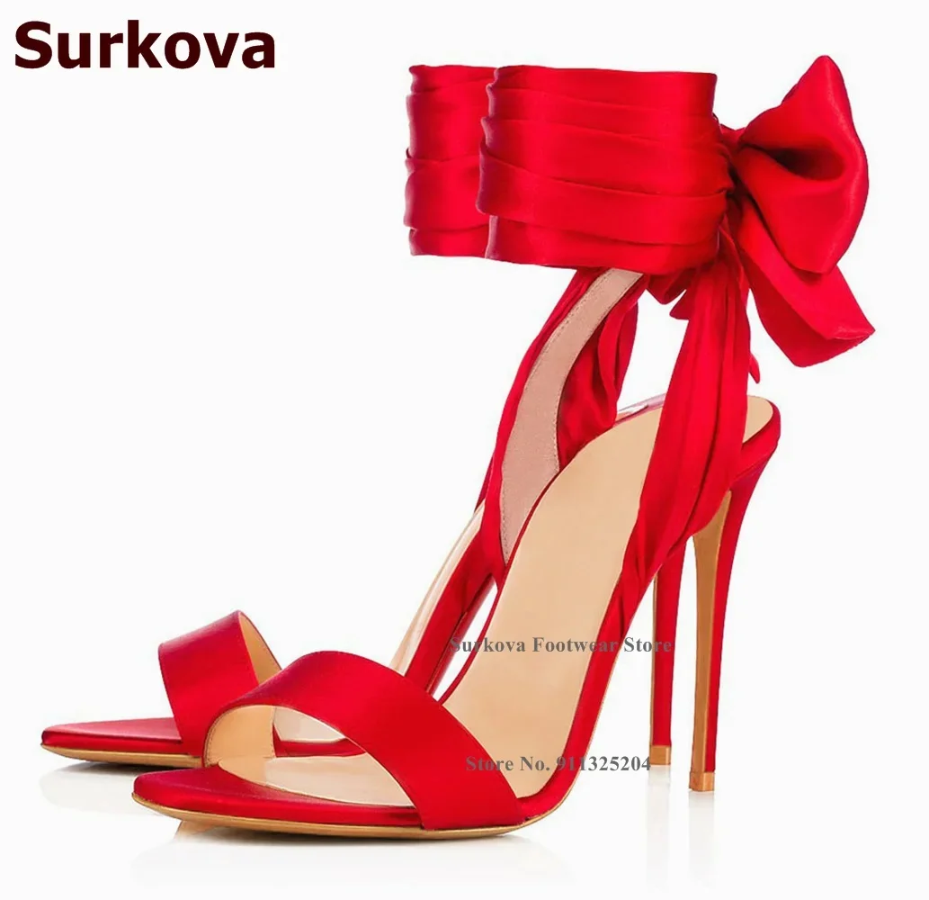 Surkova Hot Red Satin Fabric B - Satin Bow Tie recensie en prijs
