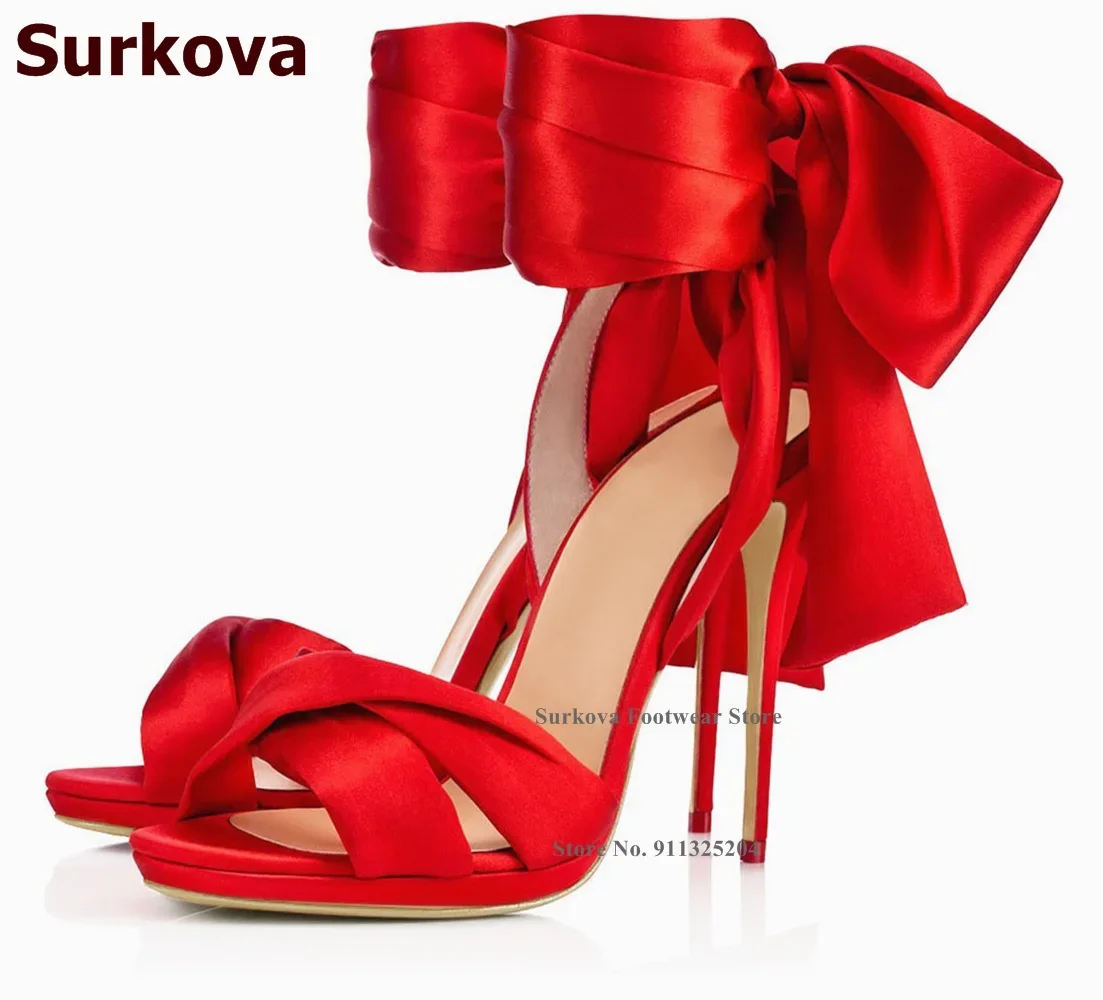 Surkova Hot Red Satin Fabric B - Satin Bow Tie recensie en prijs