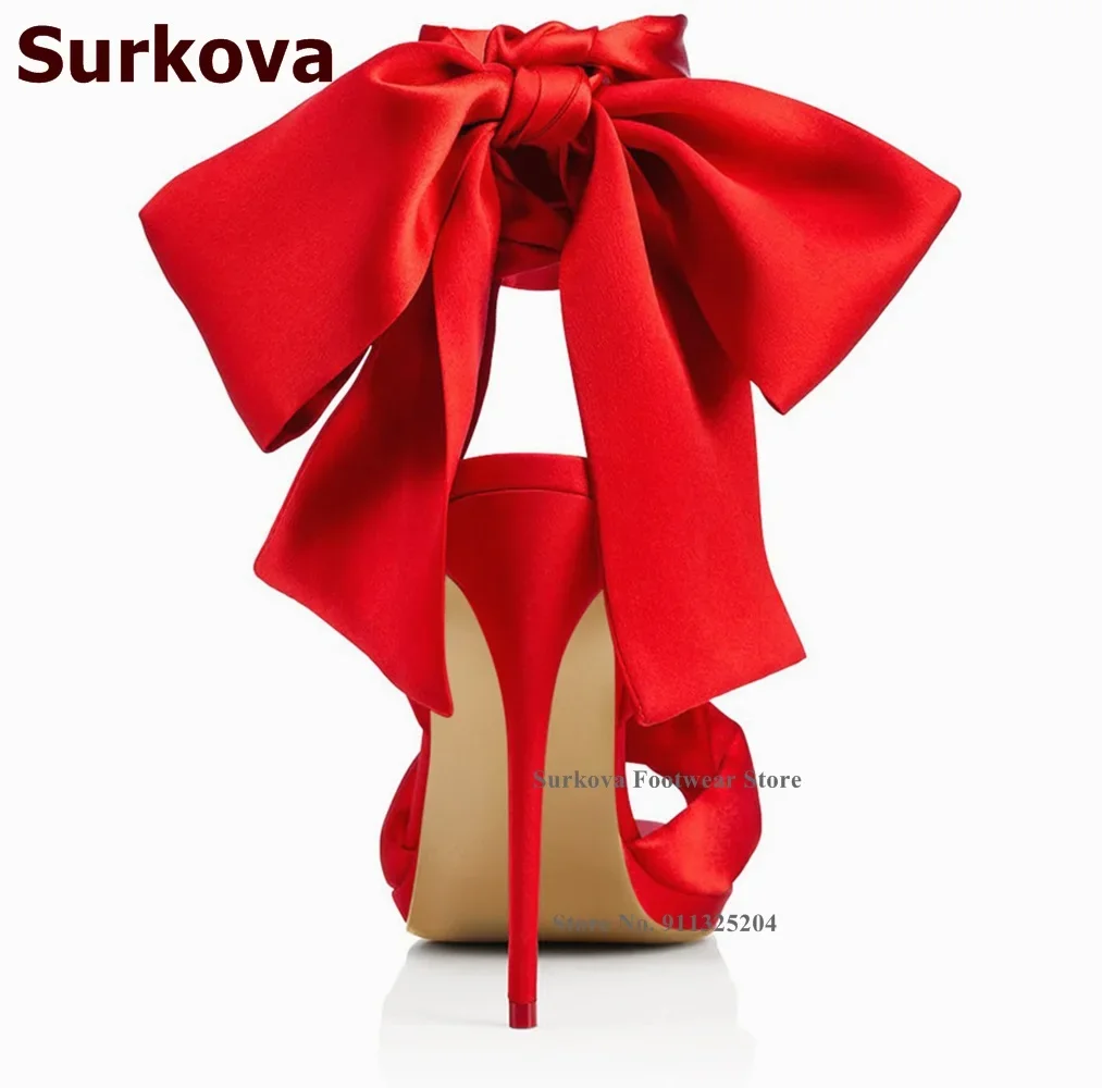 Surkova Hot Red Satin Fabric B - Satin Bow Tie recensie en prijs